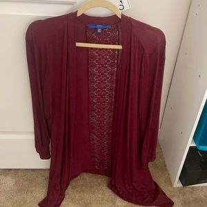 Dark red / Burgandi cover up with lace detail back